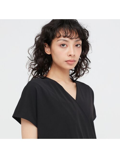 UNIQLO Crepe Jersey Short-Sleeve Romper