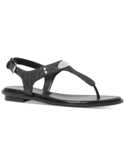 Women's MK Plate Flat Thong Sandals