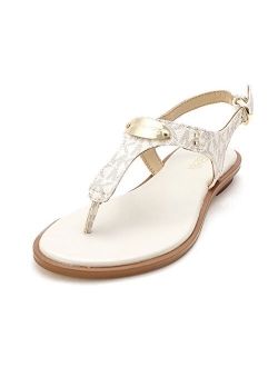 Women's MK Plate Flat Thong Sandals