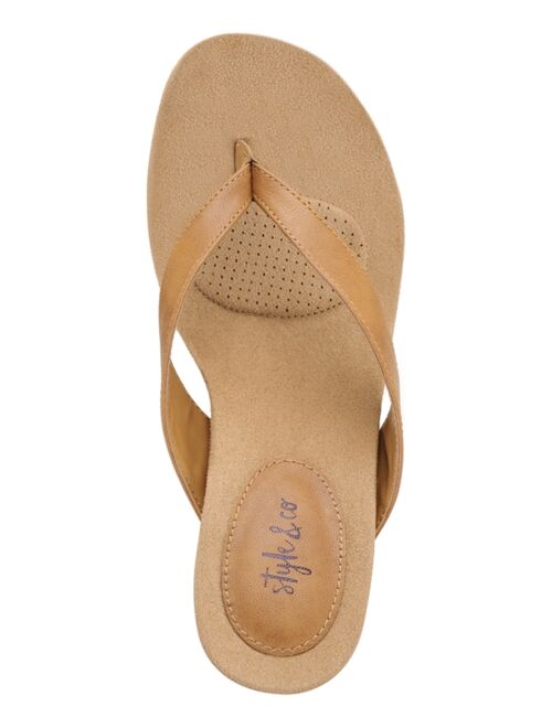 Style & Co Chicklet Wedge Thong Sandals, Created for Macy's