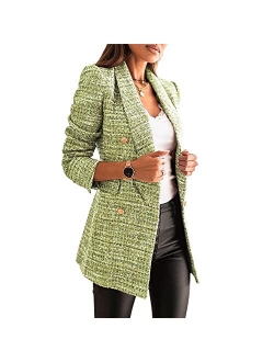 Lcucyes Women's Long Sleeve Blazer Suit Slim Fit Lapel Button Down Jacket Coats Work Office Bussiness Blazers