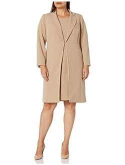 Women's Crepe Long Coat & Basic Sheath Dress