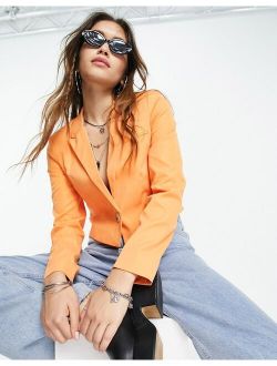 Only cropped tailored blazer in orange