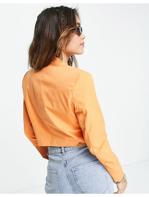 Only cropped tailored blazer in orange