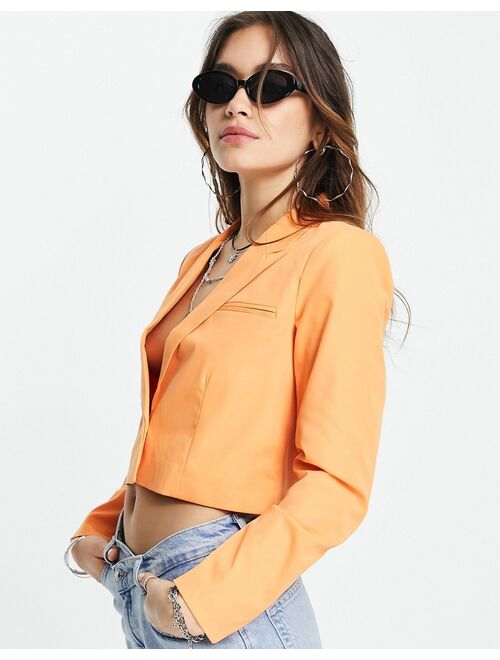 Only cropped tailored blazer in orange