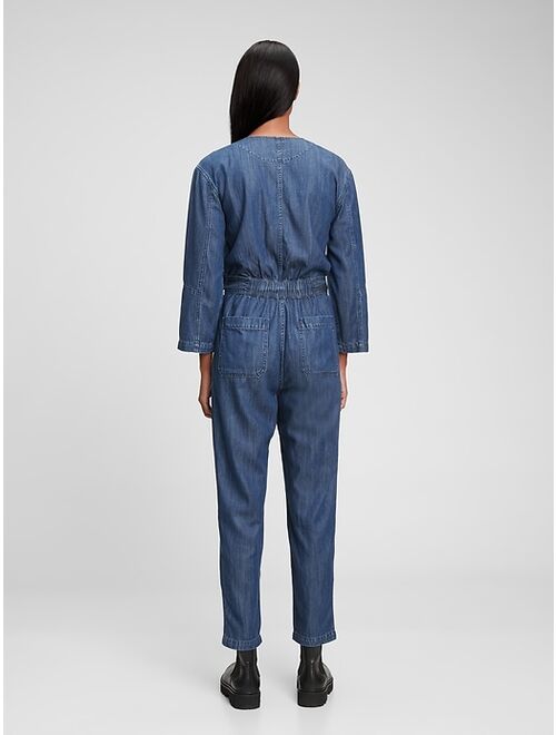 Gap Tencel Modal&#15 Denim V-Neck Jumpsuit