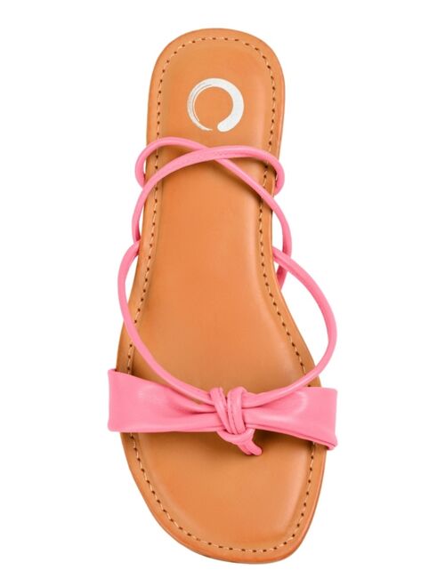 Journee Collection Women's Jiyrie Tie-Up Flat Sandals