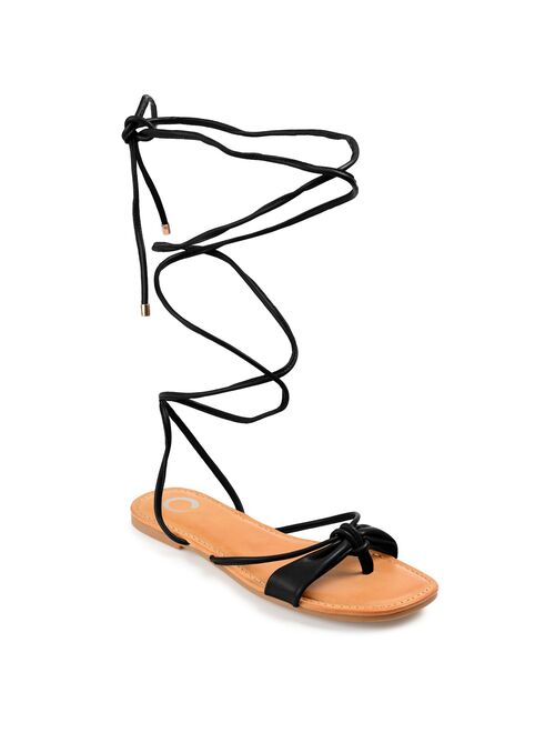 Journee Collection Women's Jiyrie Tie-Up Flat Sandals