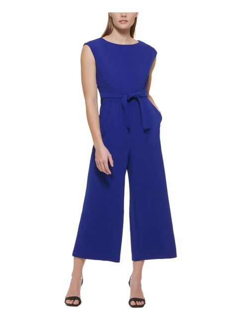 Calvin Klein Sleeveless Tie-Waist Jumpsuit