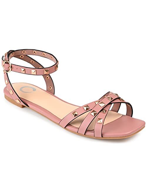 Journee Collection Women's Zendaya Ankle Strap Flat Sandals