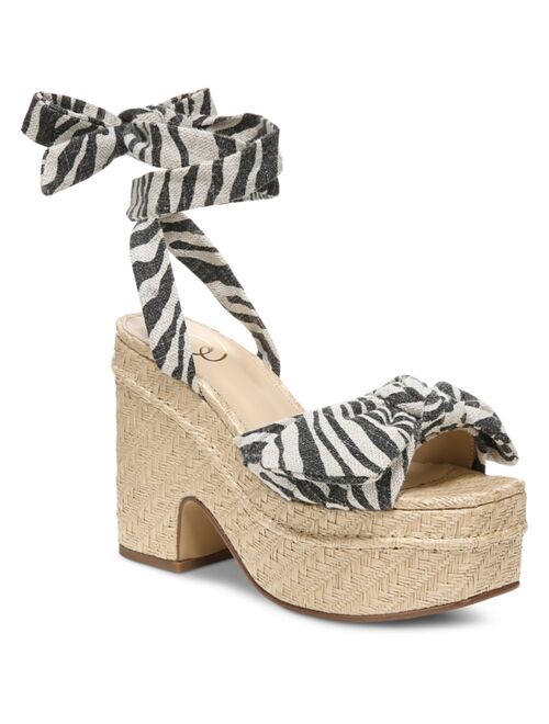 Sam Edelman Women's Tula Ankle-Tie Platform Wedge Sandals