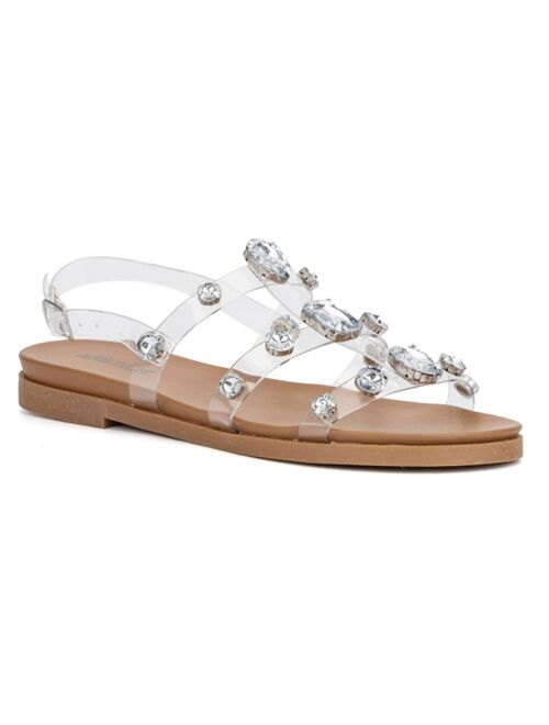 Olivia Miller Women's Crystal Clear Sandals