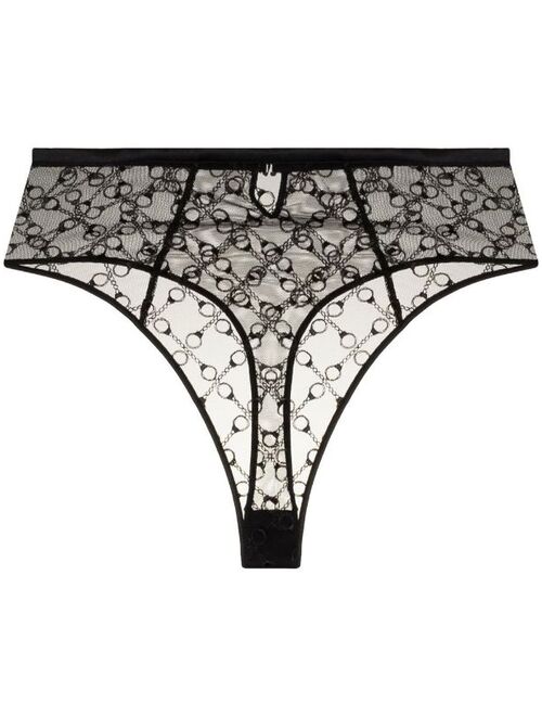 Kiki de Montparnasse high-waisted embroidered thong