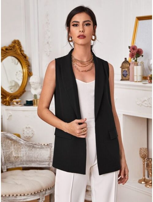 SHEIN Shawl Collar Sleeveless Blazer