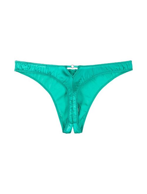 Fleur Du Mal stretch-silk crotchless thong