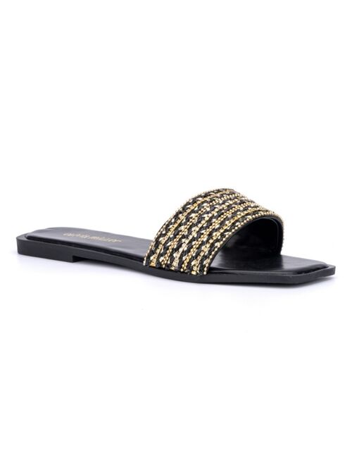 Olivia Miller Women's Victoria Slide Flat Sandals