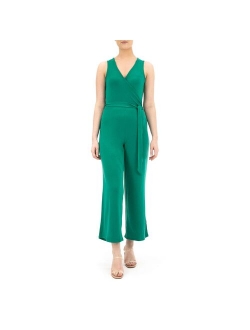 Women's Nina Leonard Surplice Wide-Leg Jumpsuit