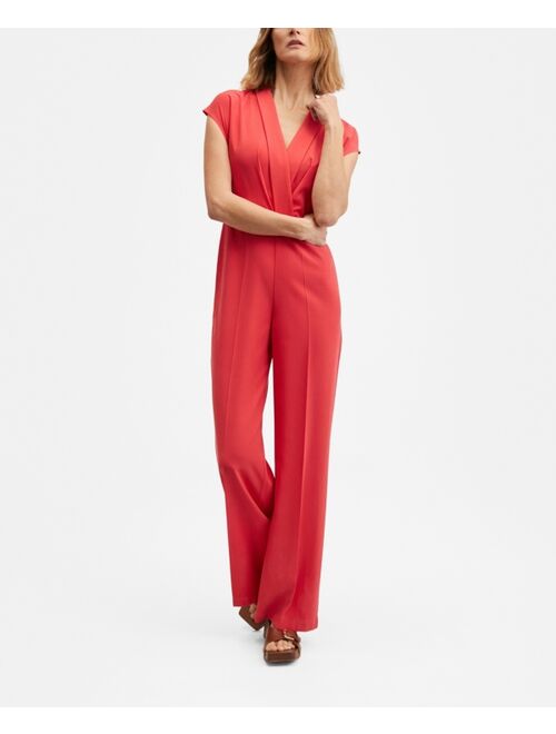 MANGO Women's Wrap Neckline Jumpsuit