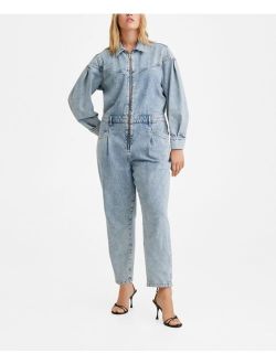 Women's Zip Denim Jumpsuit