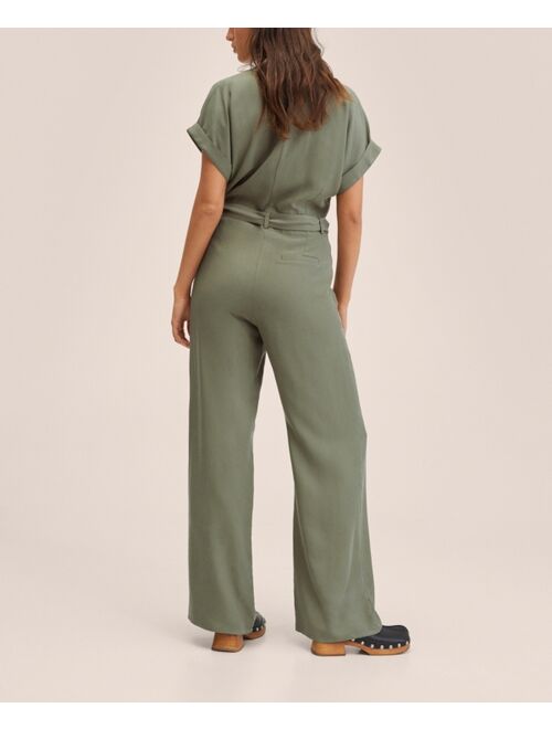 MANGO Women's Lyocell Jumpsuit with Belt