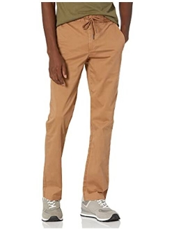 Men's Athletic-Fit Washed Chino Drawstring Pant