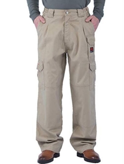 Titicaca Men's FR Cargo Pants Flame Resistant Pants Lightweight 7.5oz 100% Cotton Fire Retardant Elastic Waist Pants