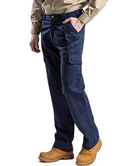 Titicaca Men's FR Cargo Pants Flame Resistant Pants Lightweight 7.5oz 100% Cotton Fire Retardant Elastic Waist Pants