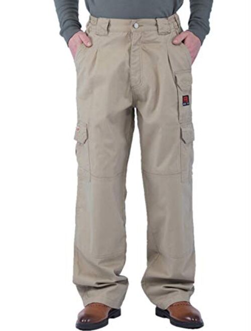 Titicaca Men's FR Cargo Pants Flame Resistant Pants Lightweight 7.5oz 100% Cotton Fire Retardant Elastic Waist Pants