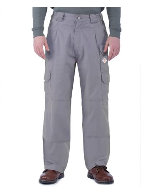 Titicaca Men's FR Cargo Pants Flame Resistant Pants Lightweight 7.5oz 100% Cotton Fire Retardant Elastic Waist Pants