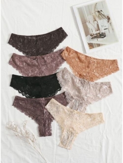 7pack Floral Lace Panty Set