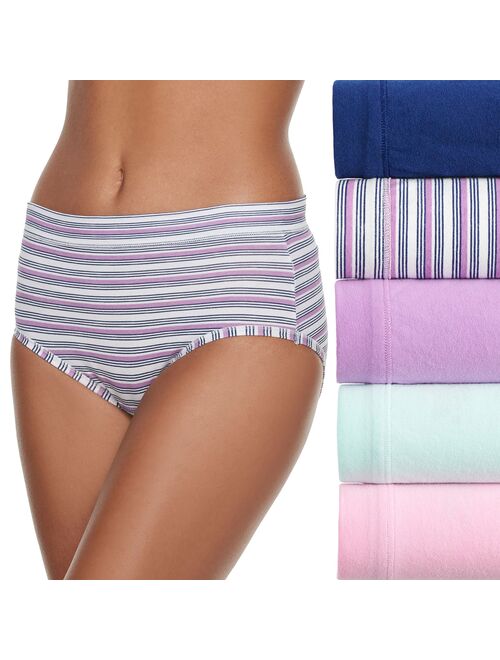 Women's Fruit of the Loom Signature 5-pack Cotton-Blend Stretch Low Rise Brief Panty 5DCSSLB