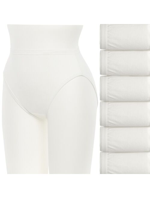 Women's Fruit of the Loom 6-Pack Signature Cotton High-Cut Brief Panty Set 6DKHCAP