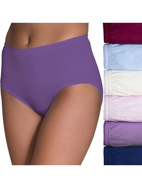 Women's Fruit of the Loom 6-Pack Signature Cotton High-Cut Brief Panty Set 6DKHCAP