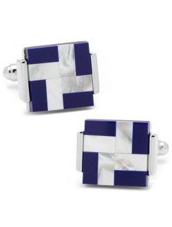 Mother of Pearl and Lapis Windmill Square Cufflinks