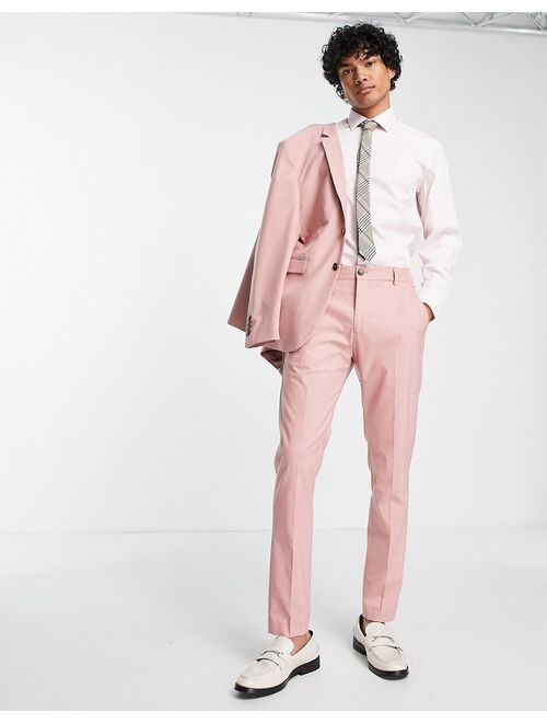 Selected Homme skinny fit suit pants in pink