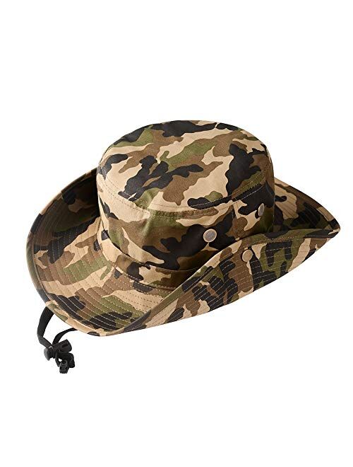 Wesizar Kids Boys Man Camouflage Hat Navy Fishman Cap Sun Protection Bucket Hat Blue