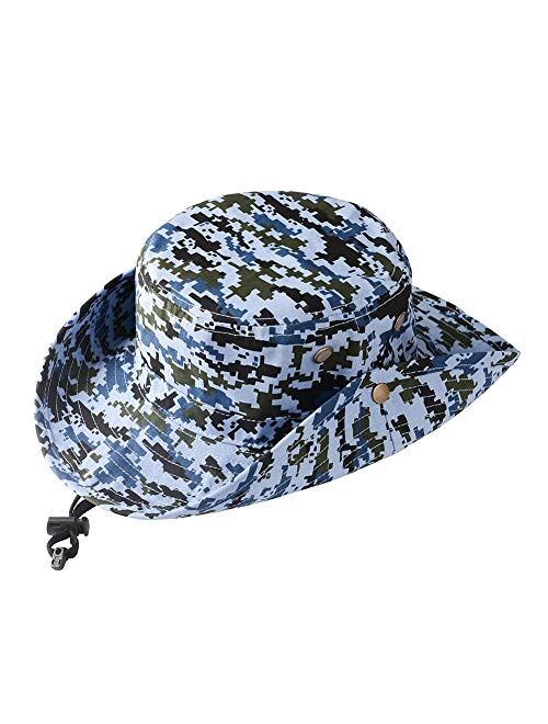 Wesizar Kids Boys Man Camouflage Hat Navy Fishman Cap Sun Protection Bucket Hat Blue