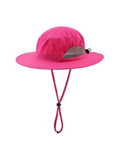 LLmoway Kids Sun Protection Hat Quick Dry Adjustable Wide Brim Mesh Bucket Hat