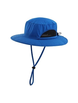 LLmoway Kids Sun Protection Hat Quick Dry Adjustable Wide Brim Mesh Bucket Hat