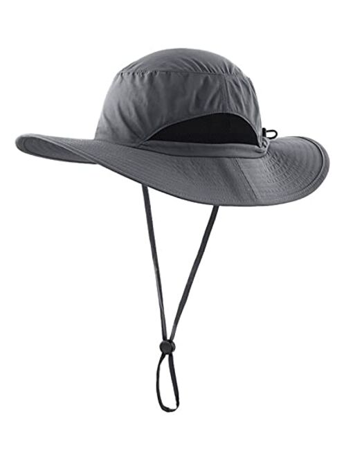 LLmoway Kids Sun Protection Hat Quick Dry Adjustable Wide Brim Mesh Bucket Hat