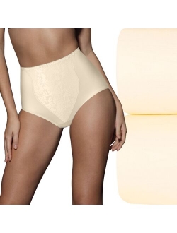 Women's Light Tummy-Control Lace Support 2pk Brief Underwear X372