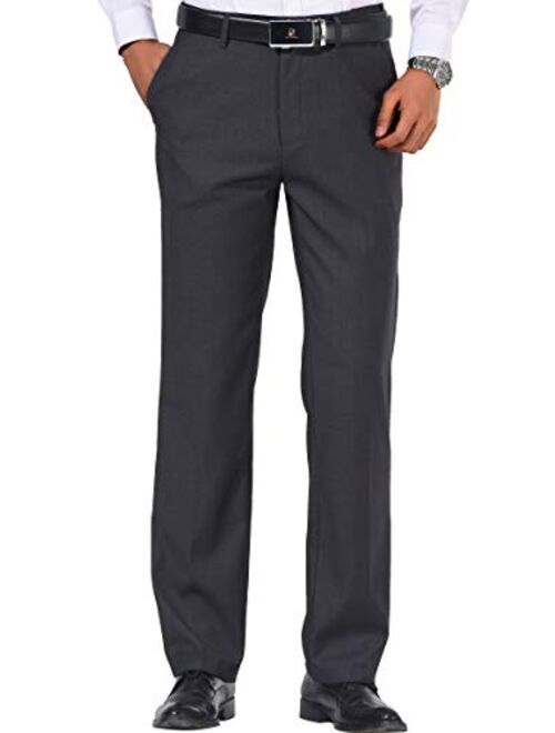 YUCENFU Men's Cozy Hidden Expandable Waist Dress Pants | Premium Stretch Texture Weave Work to Weekend Pant