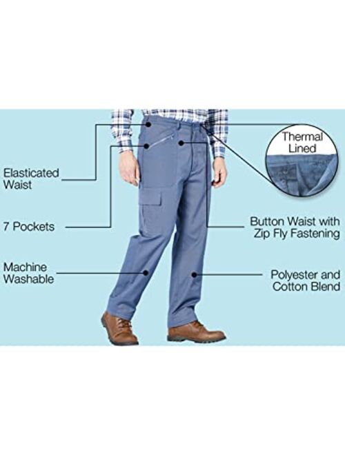 Chums Mens Fully Lined Thermal Stretch Waist Action Trouser Pants