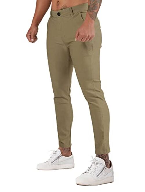 GINGTTO Mens Casual Pants with Pockets Chinos Pants Men Slim Fit