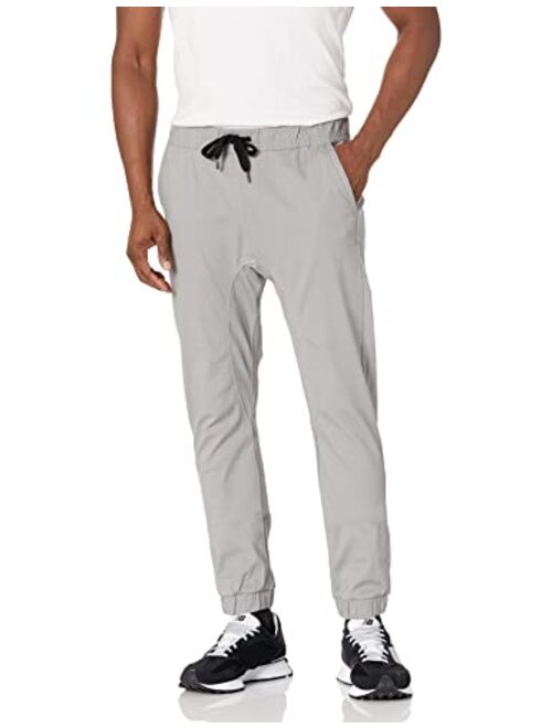 WT02 Men's Jogger Pants in Basic Solid Colors and Stretch Twill Fabric