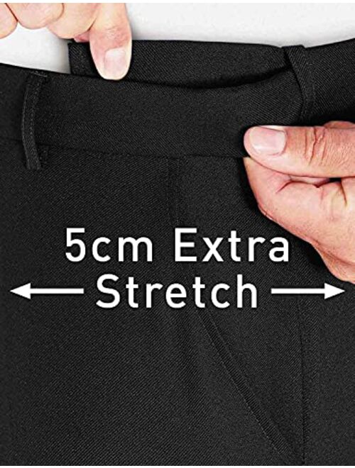 Chums | Mens | Stretch Waist Formal Smart Work Trouser Pants Hidden Elasticated Trousers |