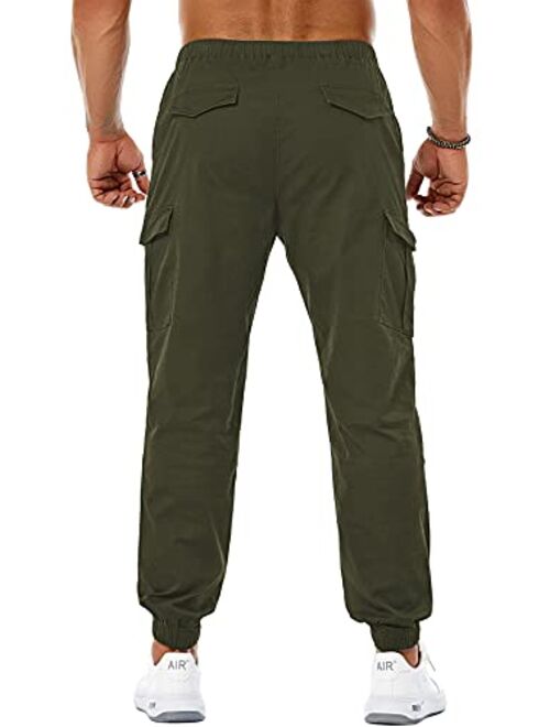 NITAGUT Men's Casual Cargo Pants Joggers Sports Pants Cotton Trousers Long Pants with Pockets