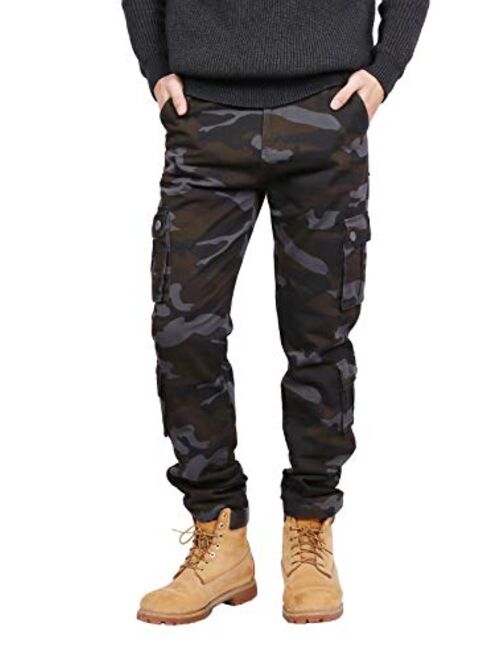 iCKER Mens Cargo Pants Casual Camo Military Multi Pocket Outdoor Work Pants