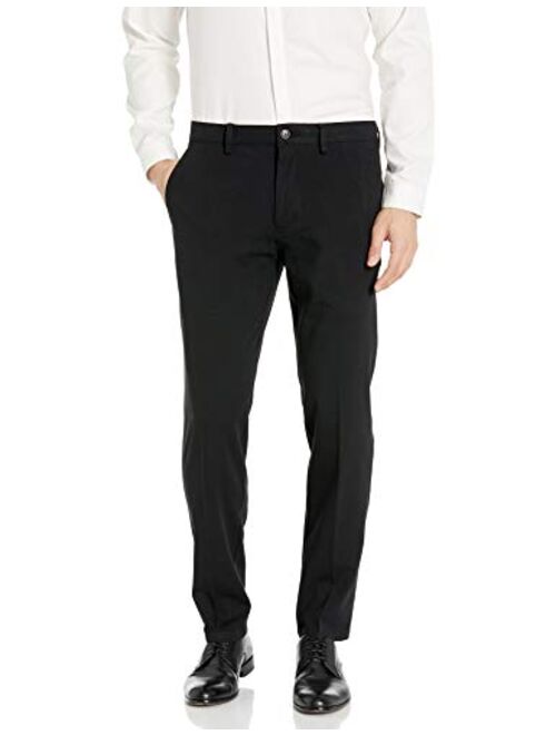 Kenneth Cole REACTION Men's 4-Way Stretch Solid Twill Slim Fit Flat Front Chino