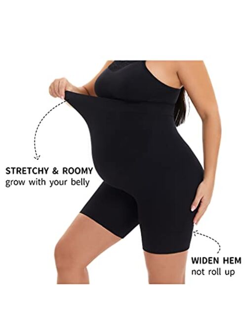 KUNINDOME Seamless Maternity Shapewear, Prevent Thigh Chaffing, Belly Support, S-XXXL